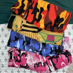 Colorful Camouflage and Striped Pants